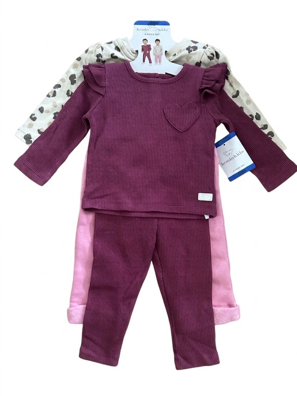 Koala Kids 4-piece Set Purple violet Rose Baby Girl 12 Months NWT